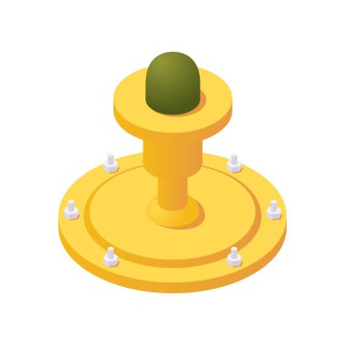 Isometric yükseltilmiş taksiyolu kenar ışığı beyaza izole edildi