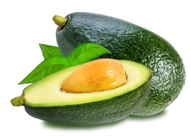 Avokado beyaz üzerine izole 