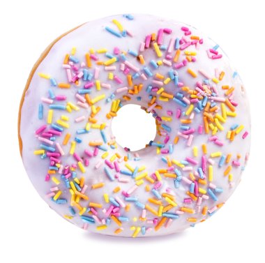 çörek üzerinde beyaz izole 