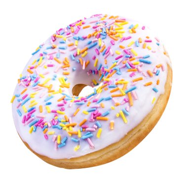 çörek üzerinde beyaz izole 