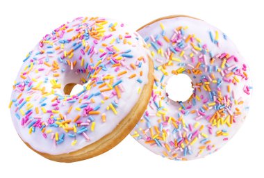 çörek üzerinde beyaz izole 