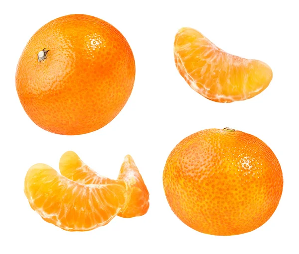 Tangerine gyümölcs elszigetelt fehér gyűjteménye — Stock Fotó