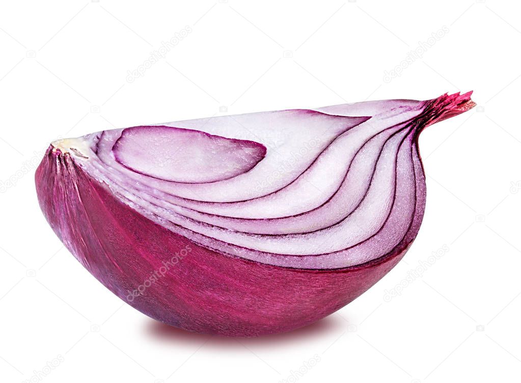 Red onion isolated on white 