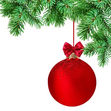 koni ve Noel ağacı izole 