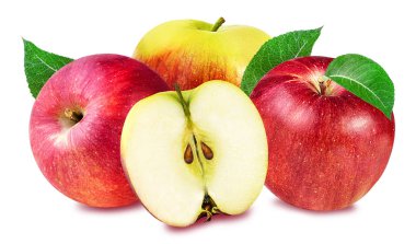 Elma beyaz üzerine izole 