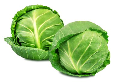 Beyaz üzerinde yeşil lahana 