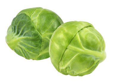 Brüksel lahanası üzerinde beyaz izole 