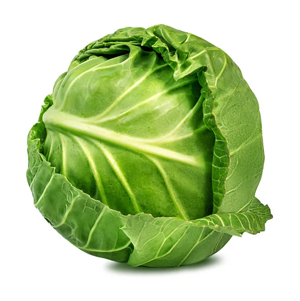 Green cabbage isolated on white — Stock Photo, Image