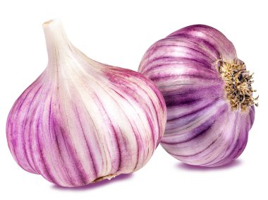 Sarımsak beyaza izole edilmiş 