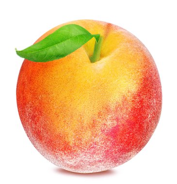 Şeftali beyazda izole edilmiş 