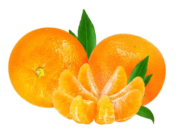 Tangerine of mandarin fruit geïsoleerd op wit — Stockfoto