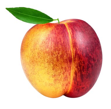 Şeftali beyazda izole edilmiş