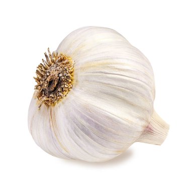 Sarımsak beyaza izole edilmiş 