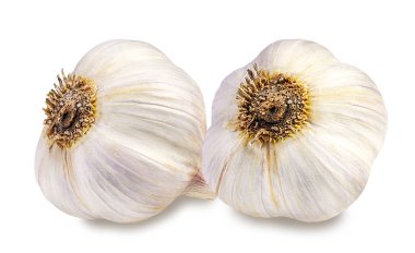 Sarımsak beyaza izole edilmiş 