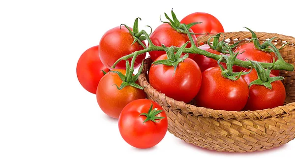 Tomates cereza aislados en un blanco — Foto de Stock