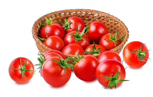 Tomates cereza aislados en un blanco — Foto de Stock