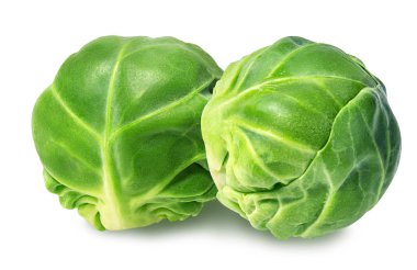 Brüksel lahanası üzerinde beyaz izole