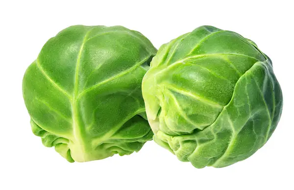 Brüksel lahanası üzerinde beyaz izole