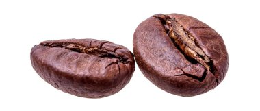 Kahve çekirdekleri beyaz üzerine izole 