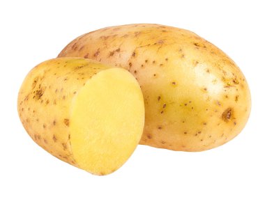 Patates beyazda izole edilmiş. 