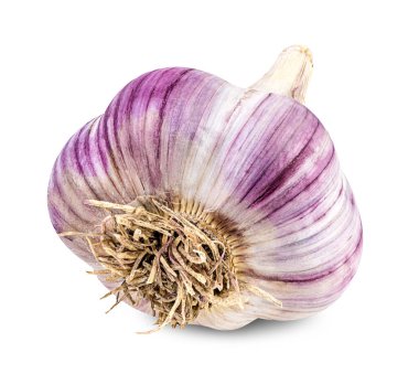 Sarımsak beyaza izole edilmiş 