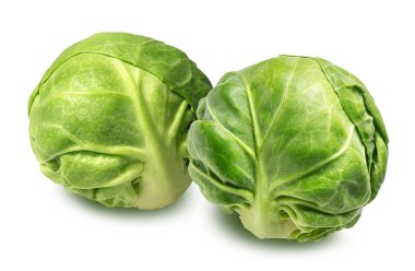 Brüksel lahanası üzerinde beyaz izole 