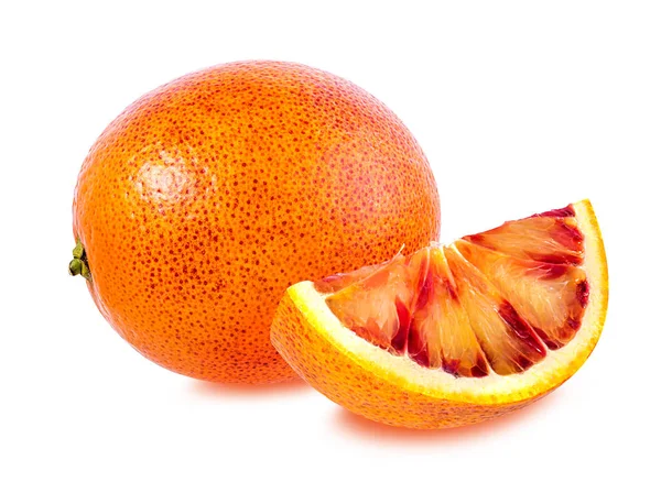 Fruta laranja vermelha isolada sobre branco — Fotografia de Stock