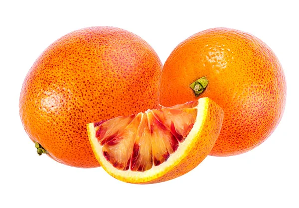 Fruta laranja vermelha isolada sobre branco — Fotografia de Stock