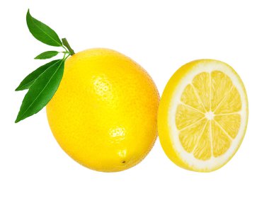 Beyaza izole edilmiş taze limon 