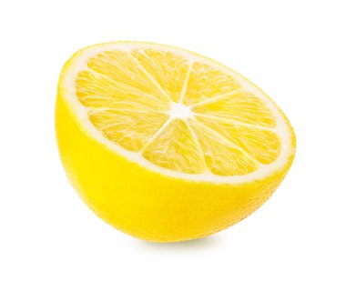 Beyaza izole edilmiş taze limon