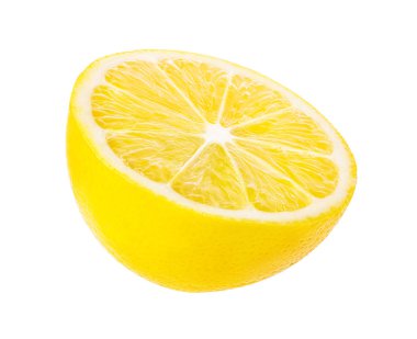 Beyaza izole edilmiş taze limon