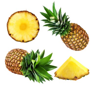 Beyaz üzerine izole edilmiş ananas 