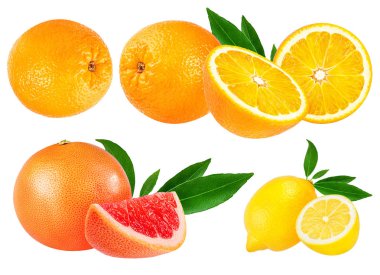 Beyazda izole edilmiş meyve koleksiyonu 