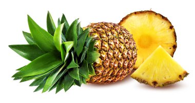 Beyaz üzerine izole edilmiş ananas 