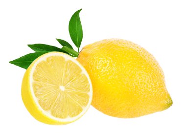 Beyaza izole edilmiş taze limon 