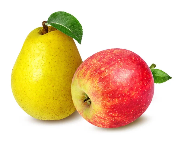 Manzanas y pera aisladas en blanco — Foto de Stock