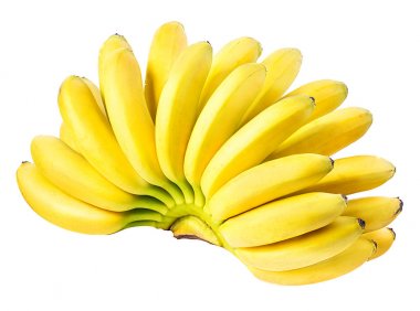 Beyaz arkaplanda izole edilmiş muz sürüsü 