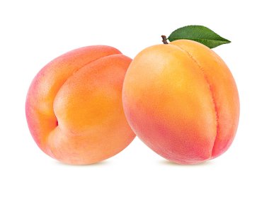 Kayısı beyaz arkaplanda izole edildi