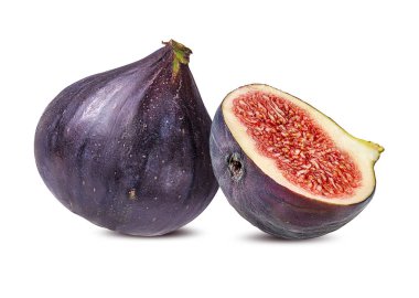 Beyaz arka planda izole edilmiş taze incirler. 