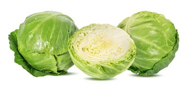 Beyaz arkaplanda yeşil lahana