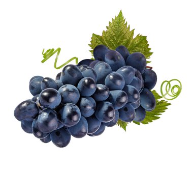 Beyaz arkaplanda izole edilmiş taze üzümler