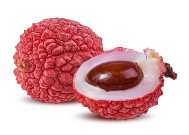 Lychee beyaz arkaplanda izole edildi