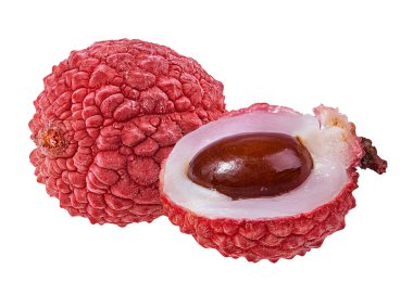 Lychee beyaz arkaplanda izole edildi