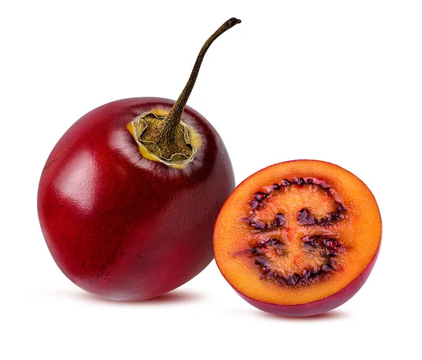 Tamarillo Eristetty Valkoisella Pohjalla — kuvapankkivalokuva