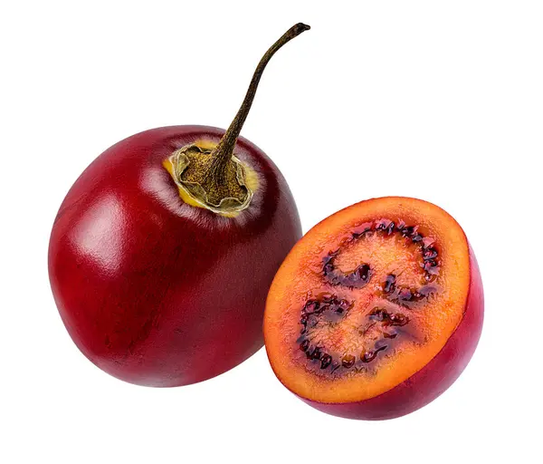 Tamarillo Eristetty Valkoisella Pohjalla — kuvapankkivalokuva