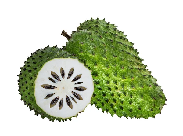 Annona Muricata Oursop Ovoce Sugar Apple Ustard Apple Izolované Bílém — Stock fotografie