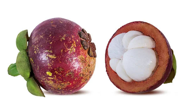 被白色背景隔离的Mangosteen — 图库照片