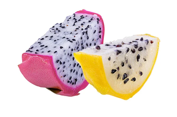 Dragon Fruit Απομονώνονται Λευκό Φόντο — Φωτογραφία Αρχείου