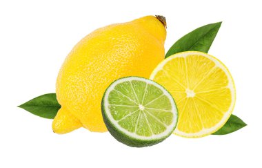 taze limon ve beyaz arka plan üzerinde izole limon