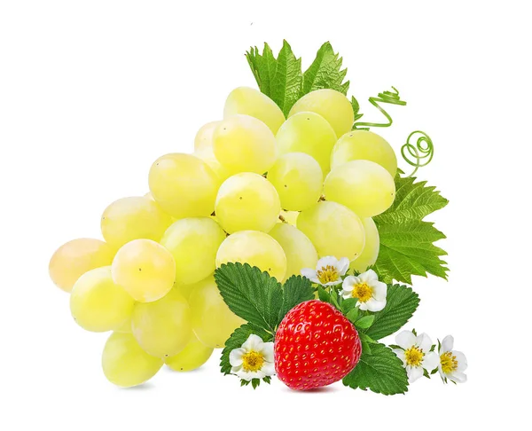 Fresa Uvas Aisladas Sobre Fondo Blanco — Foto de Stock